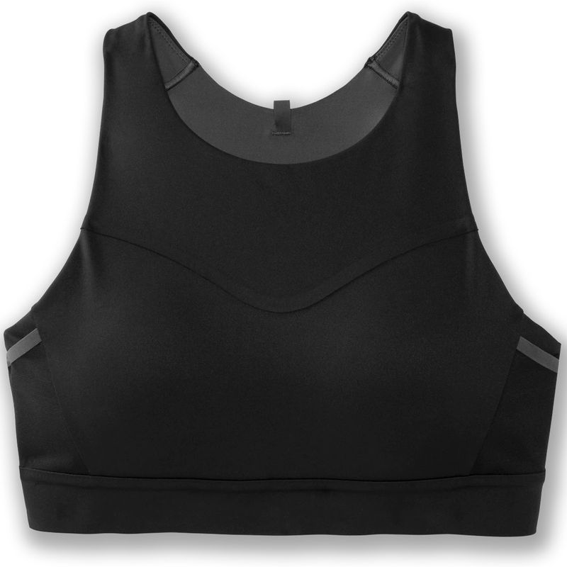 Brooks Womens DRIVE 3 POCKET BRA BLACK - Paragon Sports