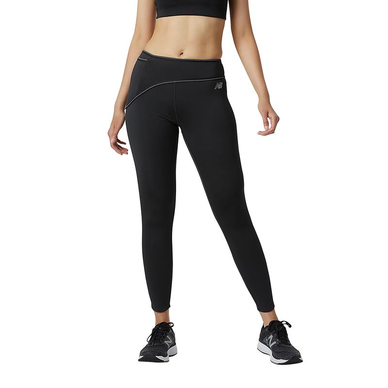 New Balance Running Relentless high rise leggings with logo waistband in  black