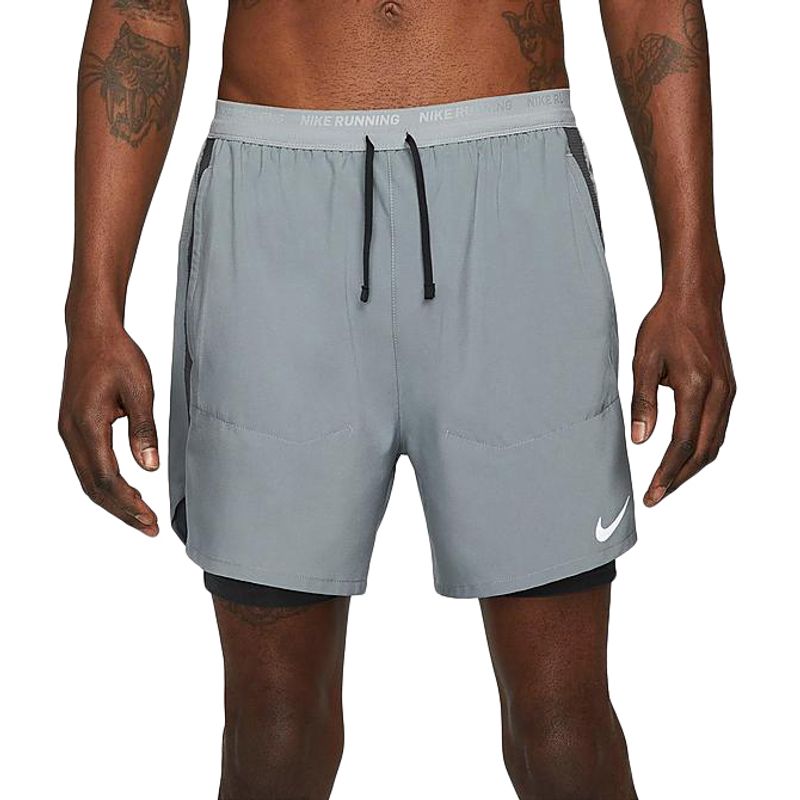 Nike Mens Dri-Fit STRIDE SHORT 2IN1 SMOKE GREY - Paragon Sports