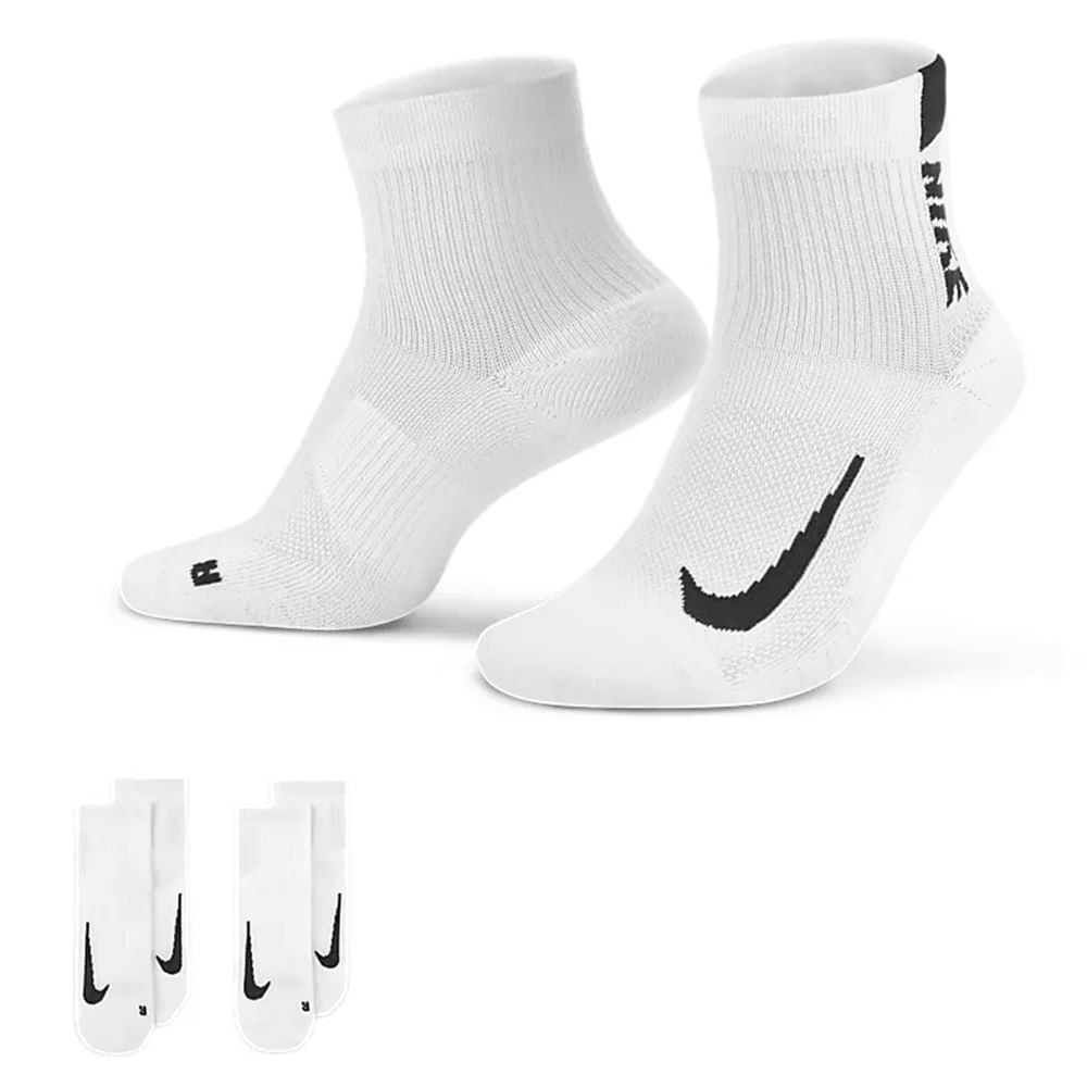 Nike Unisex 2PK MULTIPLIER SOCK WHITE - Paragon Sports