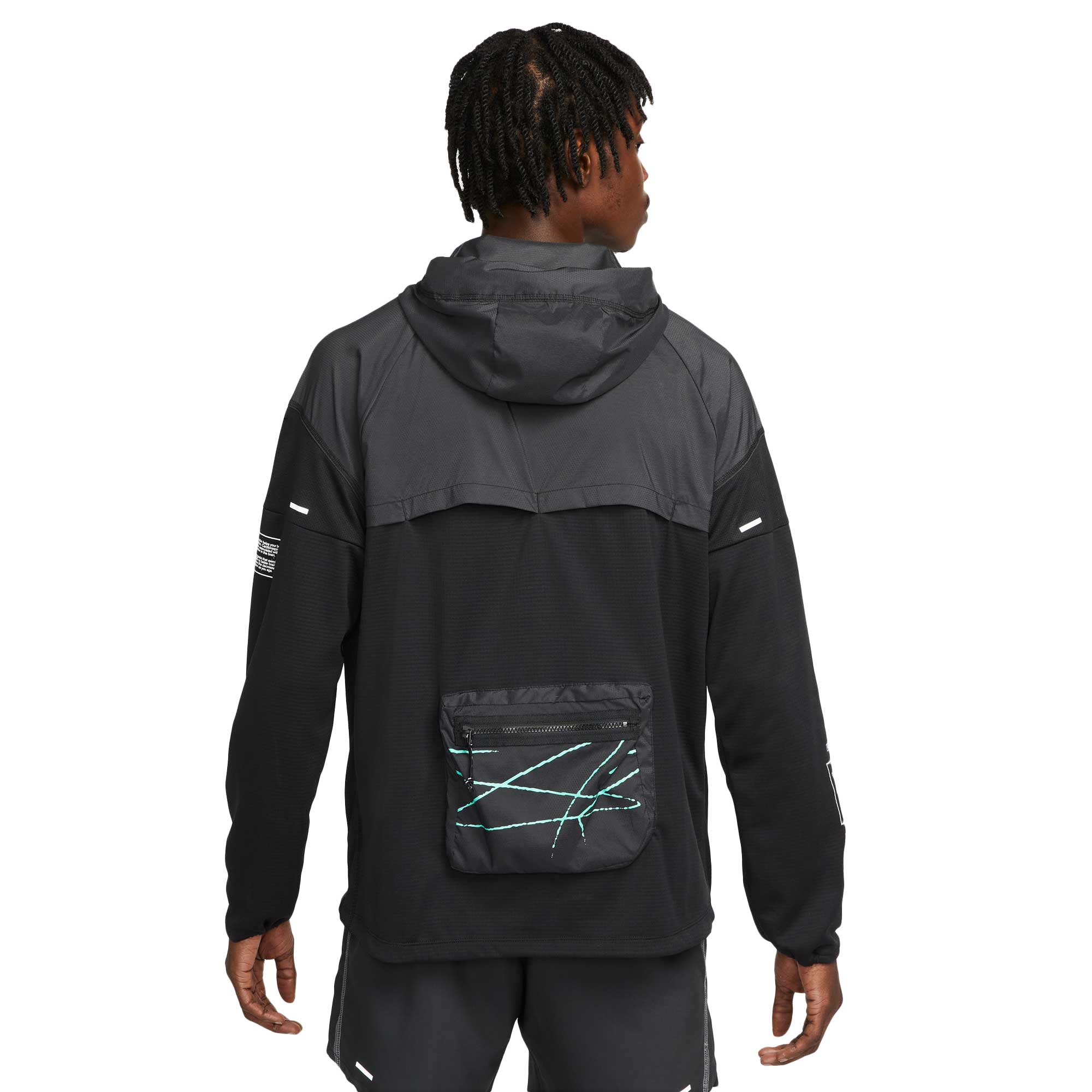 Nike Men's Windrunner Hooded Jacket Black/Blue Size M | MODA3