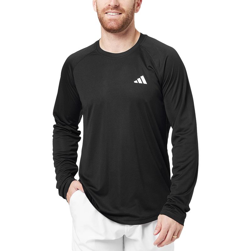 Adidas Mens CLUB LONG SLEEVE SHIRT BLACK Paragon Sports