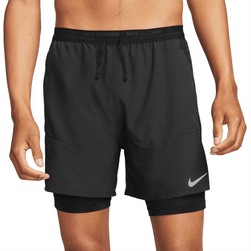 Nike Mens Dri Fit STRIDE SHORT 2IN1 BLACK Paragon Sports