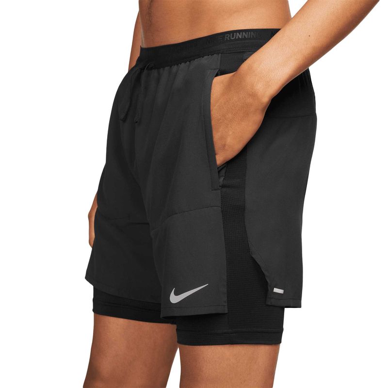 Nike Mens Dri Fit STRIDE SHORT 2IN1 BLACK Paragon Sports