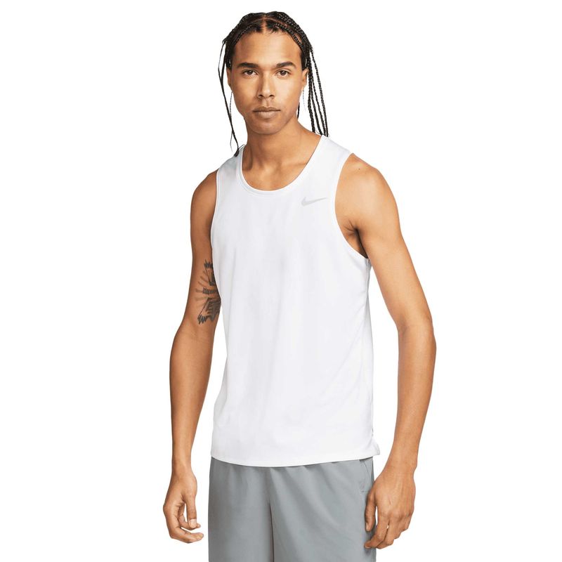 Nike Mens Dri-Fit MILER TANK 100-WHITE-RFS - Paragon Sports