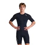 2XU Mens CORE SLEEVED TRISUIT BLACK-WHITE - Paragon Sports