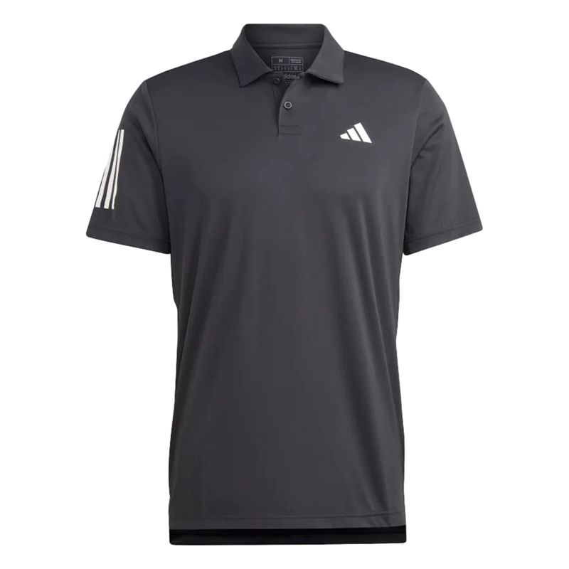 Adidas Mens CLUB 3 STRIPE POLO BLACK Paragon Sports