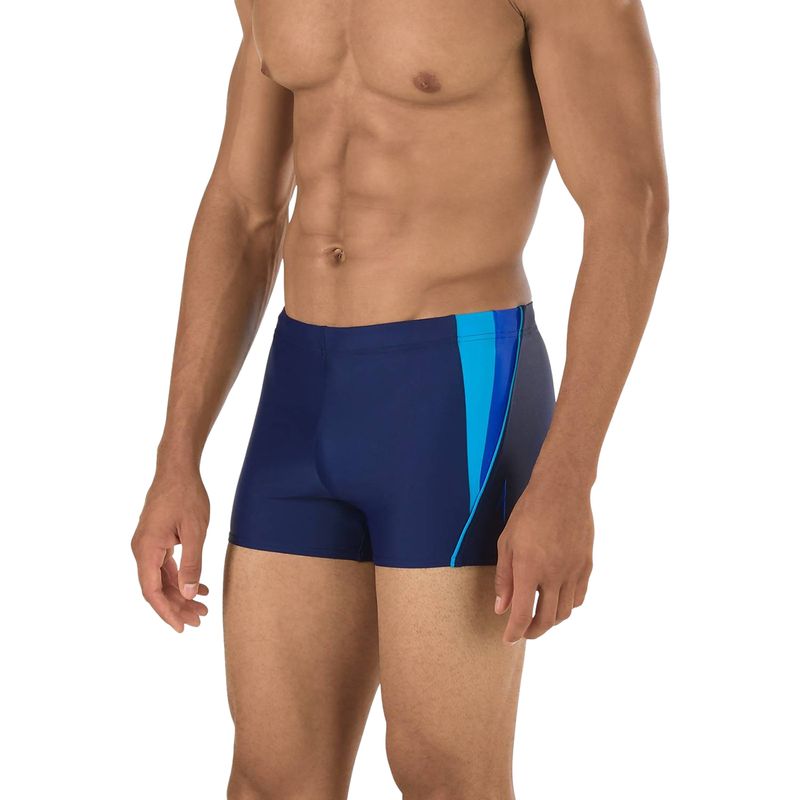Speedo-Mens-FITENESS-SPLICE-SQ-LEG-NAVY-TURQ