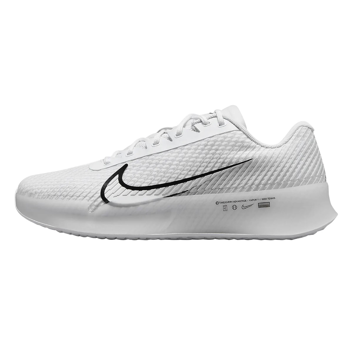 Nike Mens ZOOM VAPOR 11 WHITE-BLACK - Paragon Sports