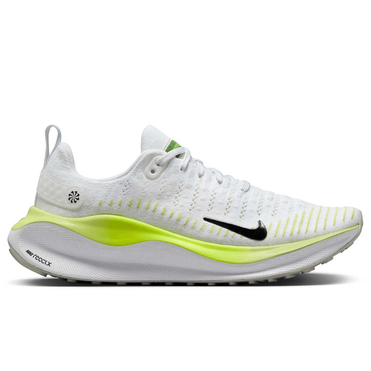 Nike Womens REACT INFINITY Flyknit 4 WHITE-BLK-LT LEM - Paragon Sports