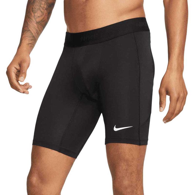 Nike Pro Long Shorts Black/White Dri Fit Workout Gym Men's Compression Base  NEW