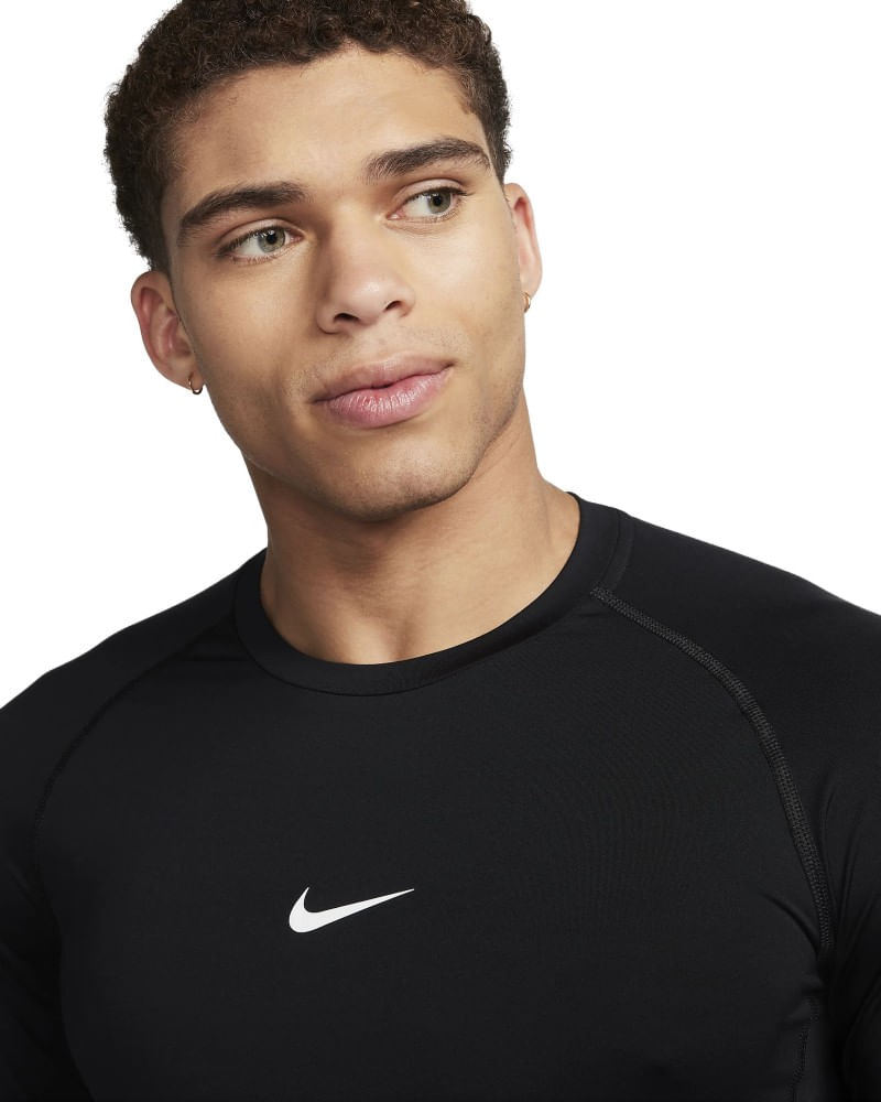 Nike Mens PRO Dri-Fit Long Sleeve TOP BLACK-WHITE - Paragon Sports