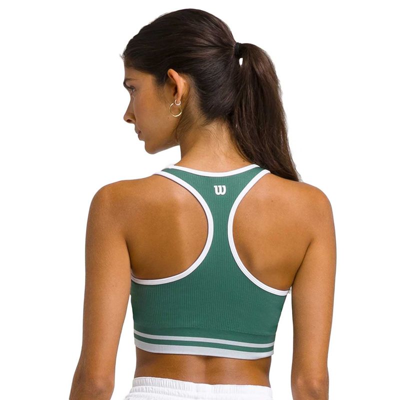 Wilson Womens ACE SEAMLESS BRA TOP FIELD GREEN - Paragon Sports