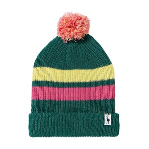 kids stripe pom beanie hat