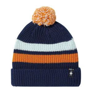 kids stripe pom beanie hat