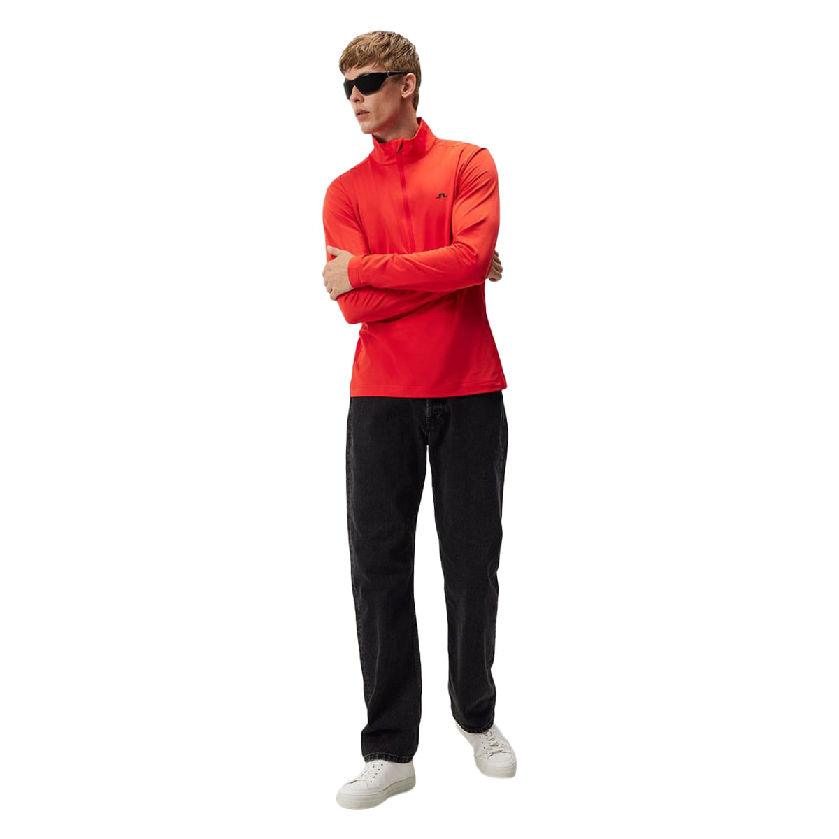 J- Lindeberg Mens 1-2 LUKE HALF ZIP MIDLAY G135-FIERY RED - Paragon Sports:  NYC's Best Specialty Sports Store