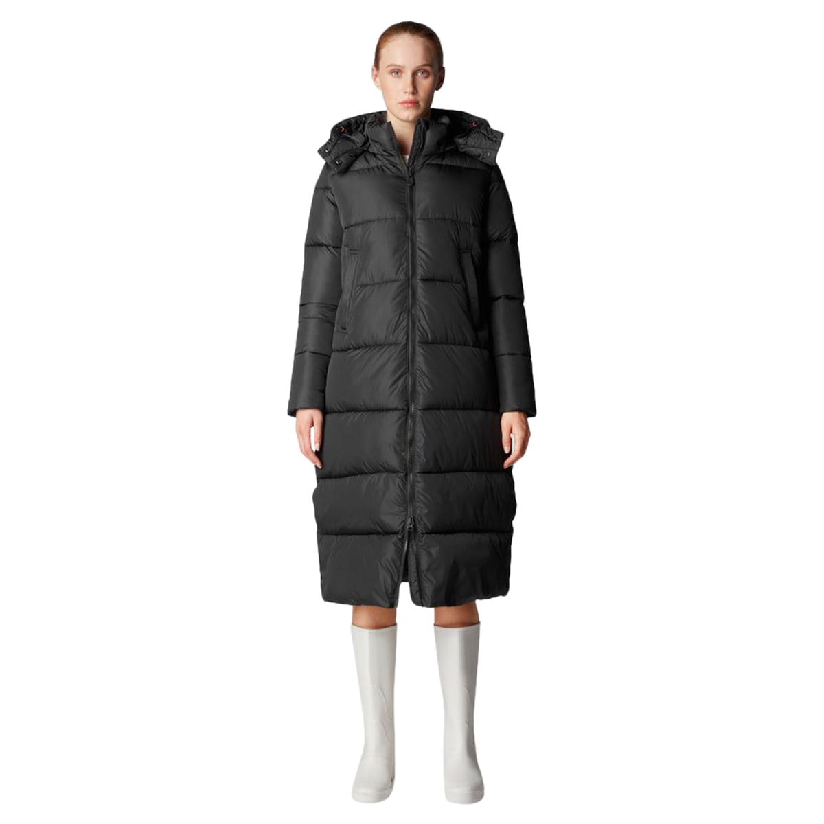 Save The Duck Womens COLETTE LONG PUFFER BLACK - Paragon Sports