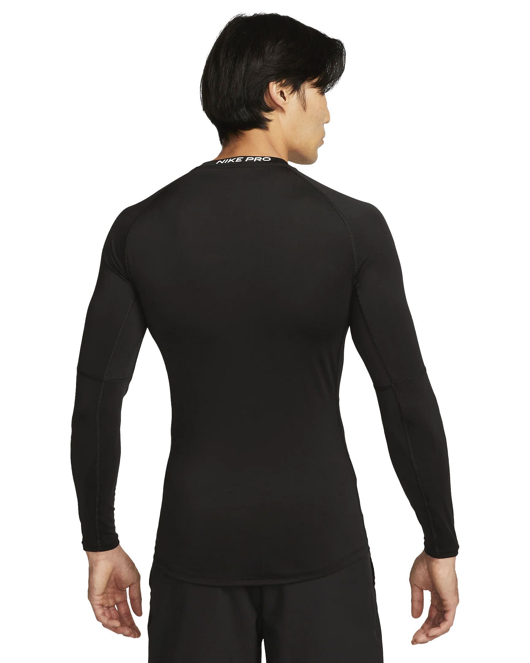 Nike Mens PRO Long Sleeve COMPRESSION BLACK WHITE Paragon Sports