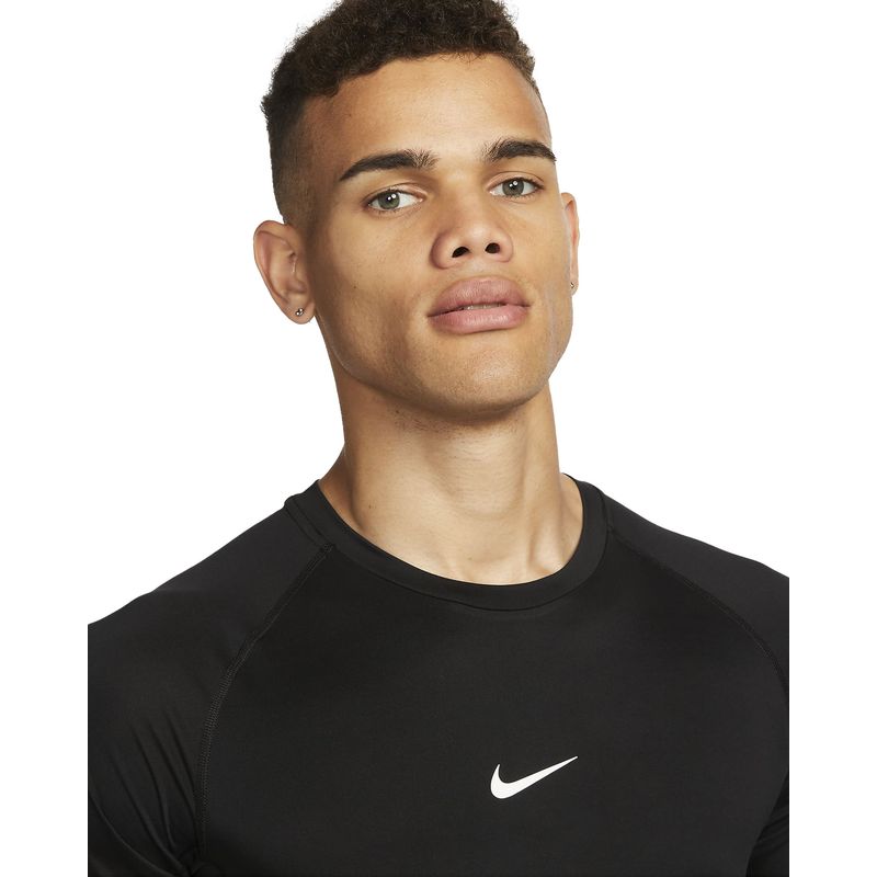 Nike Mens PRO Short Sleeve COMPRESSION BLACK-WHITE - Paragon Sports