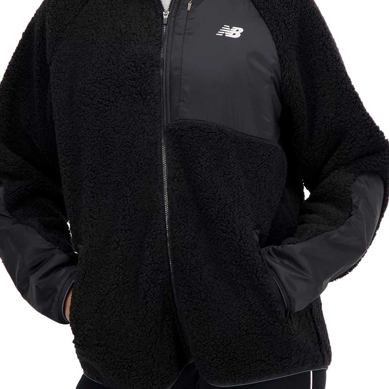 Womens Newgale Wool Sherpa Fleece Jacket Black - Swanndri NZ