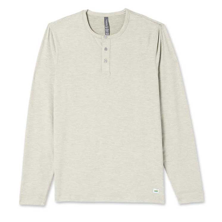 Vuori Mens Long Sleeve EASE Performance HENLEY TOAST HEATHER Paragon Sports