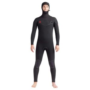 mens 5/4/3 Hooded Red Cell Chest-Zip Fullsuit