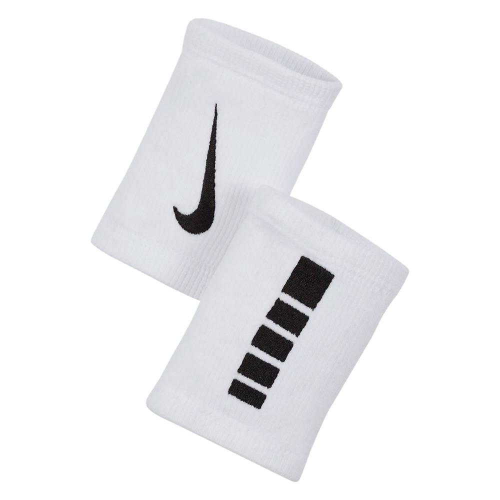 Nike Unisex ELITE DBL WIDE WRISTBAND WHITE-BLACK - Paragon Sports