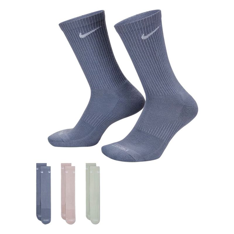 Nike Everyday Plus Cushioned 3 Pack Crew Socks Grey Medium