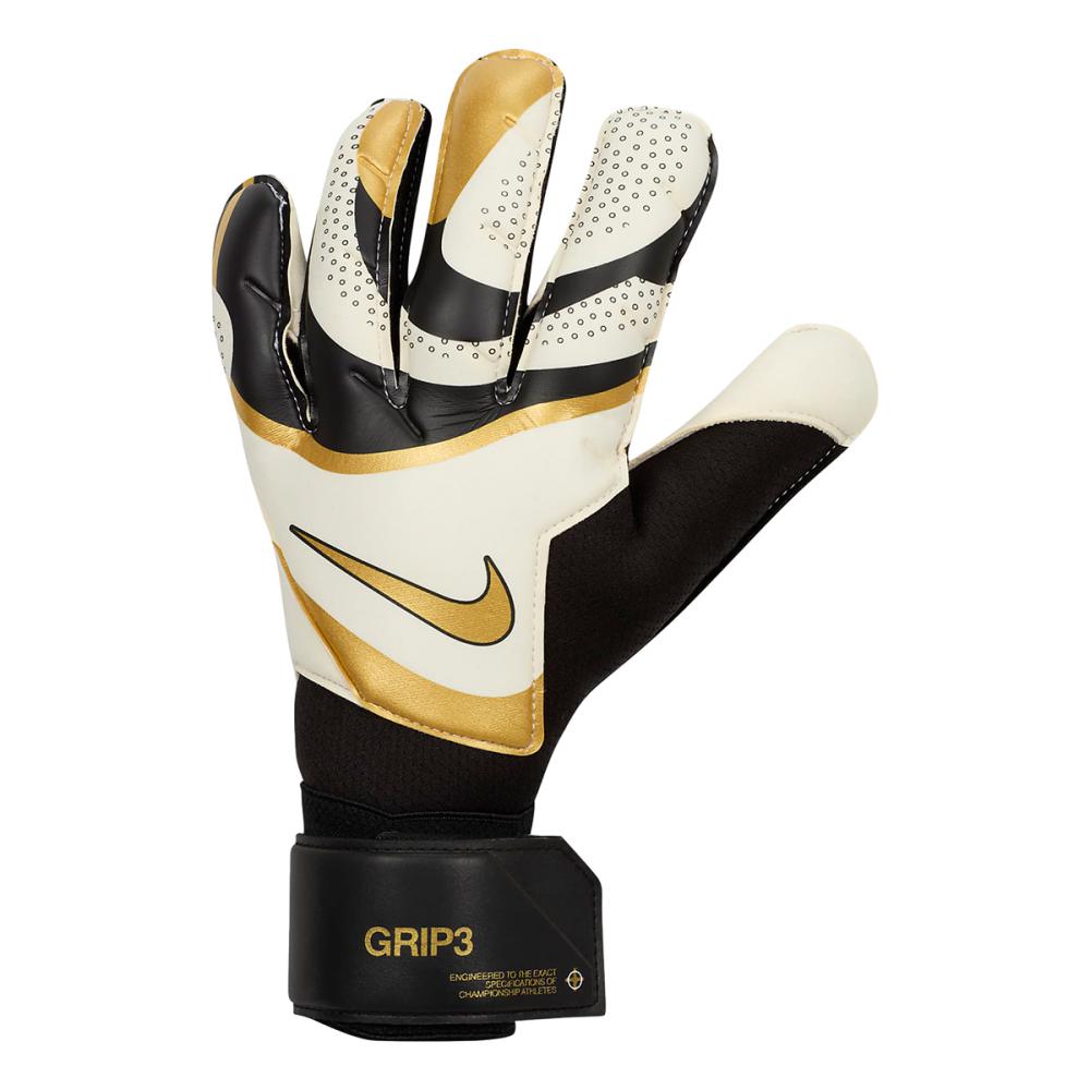 Nike Unisex GRIP3 GK GLOVE BLACK-GOLD-WHITE - Paragon Sports