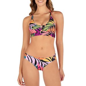 womens tropic dance print scoop top