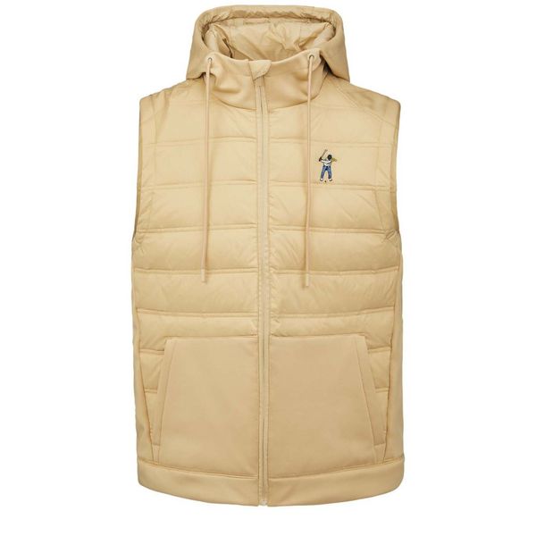 超安い品質 PUFFER HOODED Mens Golf Eastside VEST Sports Paragon - KHAKI メンズウェア