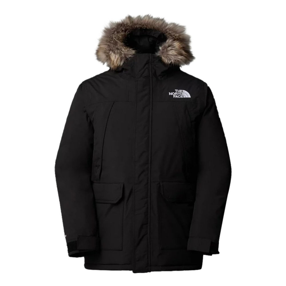 The North Face Mens 2024 Hyvent Solid Black Parka Coat XL,Zips,Removable Hood Nylon