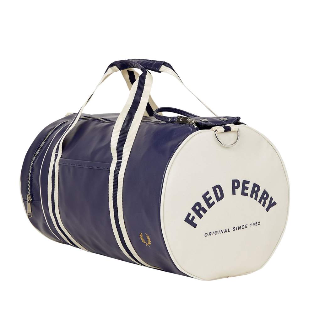 Fred Perry CLASSIC BARREL BAG CARBON BLUE ECRU Paragon Sports