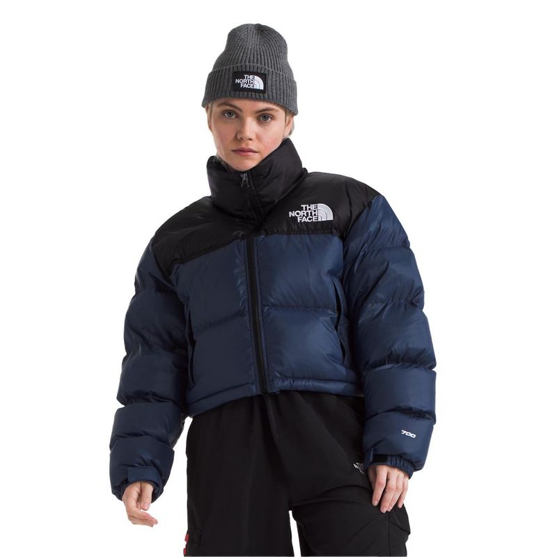 The North Face Navy Black Nuptse Short Down Jacket