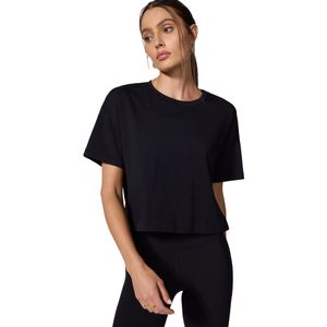 womens pima cropped boyfriend tee