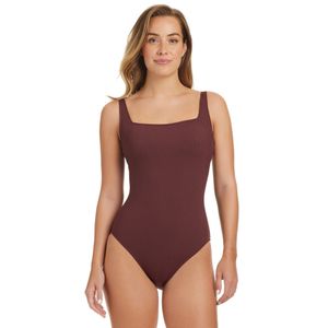 Womens Square Neck Tank One-Piece Swimsuit