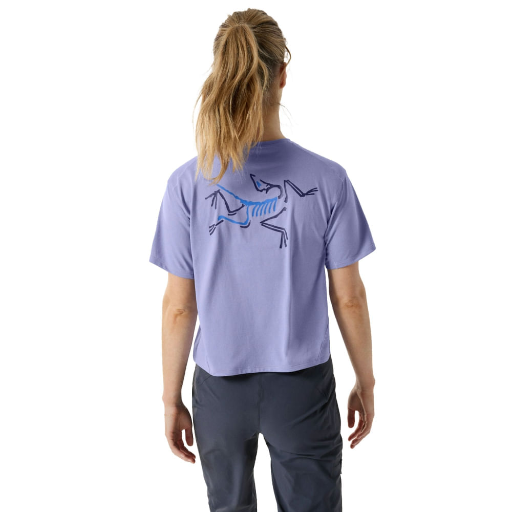 Arc-teryx Womens TAEMA CROP LOGO Short Sleeve MOONSTONE HTR