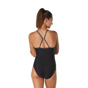 womens asymmetrical colorblock Swimsuit