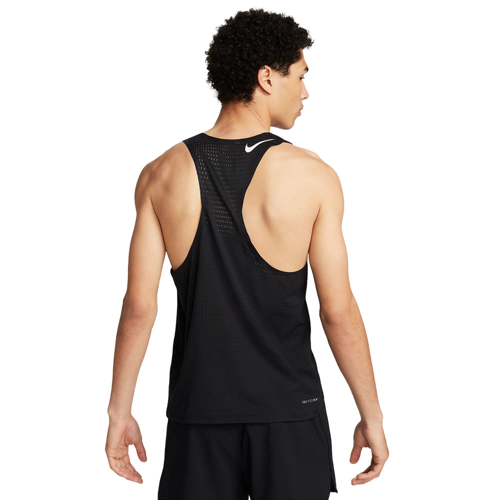 Nike Mens AEROSWIFT SINGLET BLACK-SUMMIT WHI - Paragon Sports